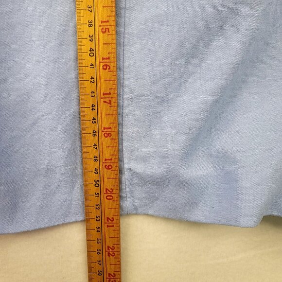 A New Day Womens Cropped Linen Blend Blazer One Button Closure Light Blue 1X - Picture 9 of 9